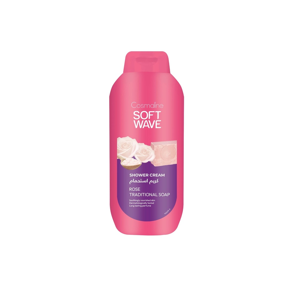 Soft Wave Cream Rose Traditional Shower gel  650ML Cosmaline