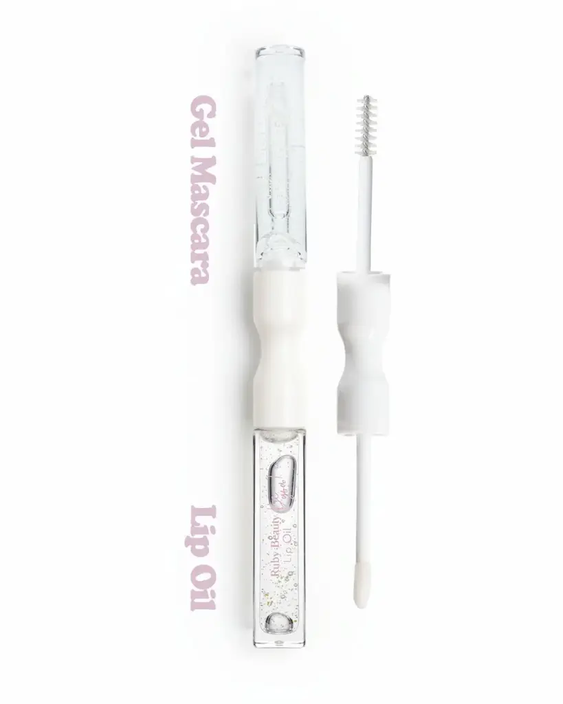 2-in-1 Lip Oil & Gel Mascara – Clear Ruby Beauty