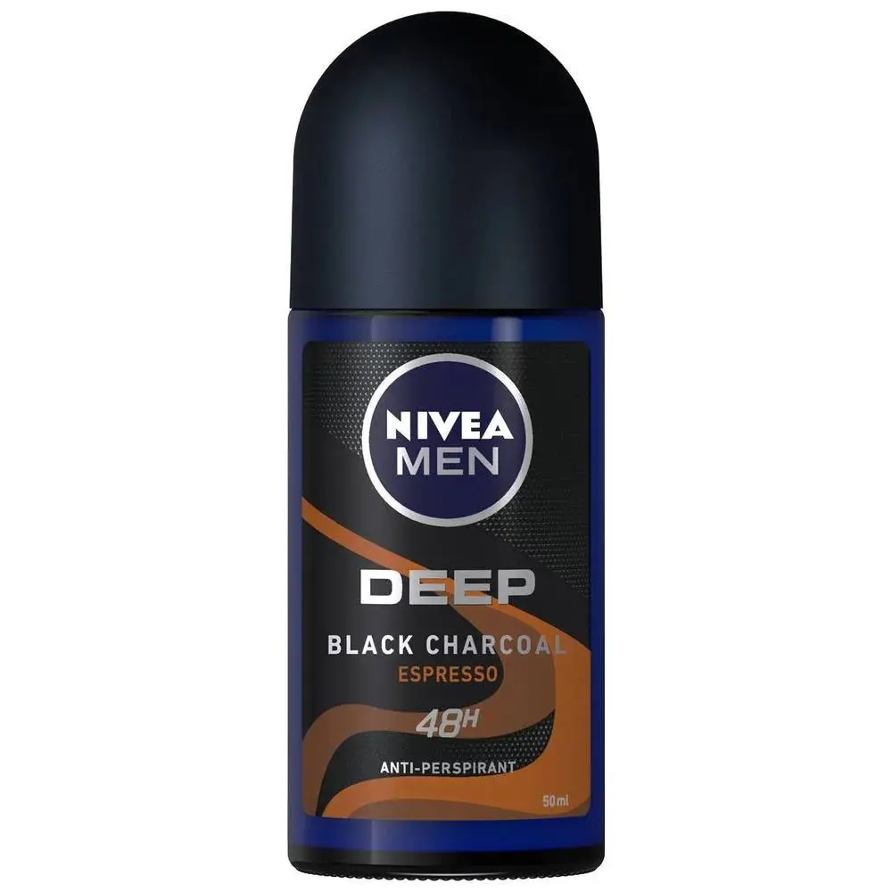  Deep Black Charcoal Roll On 50ml For Men Nivea  