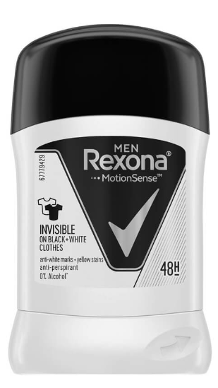 Invisible on black & white clothes Stick 40G For Men Rexona